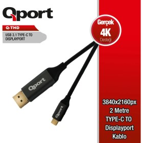 Resim Sylar Qport Q-Thd 2m Tip-C =>dp 4K,60Hz Çevirici Kablo 