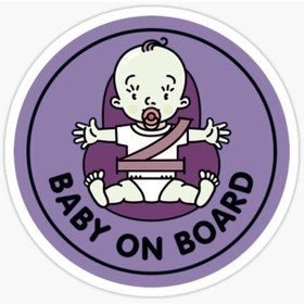 Resim Uyarı Arabada Bebek Var Sticker oto Etiket 18cm MD20 