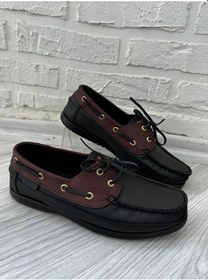 Resim Dx220 Dexter Tarzı, Hakiki Deri Erkek Ayakkabı, Kokulu Taban Siyah - Bordo 