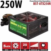 Resim AyrStore POWERBOOST BST-ATX250R 250W Atx PSU 12 Cm Kırmızı Fan RETAIL BOX (KUTULU) 