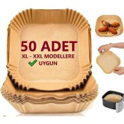 Resim Home Aırfrey Pişirme Kağıdı,xl,xxl Aırfreyler Için Parşömen Kağıdı,sıvıya ve Yağa Dayanıklı Sıcak Hava Fritözleri Için Yanmaz Kağıt (50 Adet) 