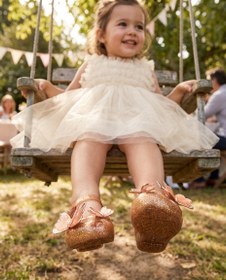 Resim Mini Melissa Ultragirl Fly Kelebek Aplikeli Simli Altın Kız Bebek & Çocuk Babeti | 22-30 Numara | Melflex® Vegan | İkonik Kokulu - 24 