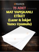 Resim elçinbirlik 75li Kartuşlu Mürekkepli Tüm Yazıcılara Uygun Yapışkanlı A4 Mat Kuşe Etiket Yapışkan 