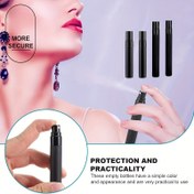 Resim 1/2/3 adet 5/10ml Siyah Doldurulabilir Kozmetik Sprey Şişeleri. Taşınabilir anti-oksidasyon yuvarlak cam bölümlü şişe. Parfüm, sıvı kozmetikler için uygun 