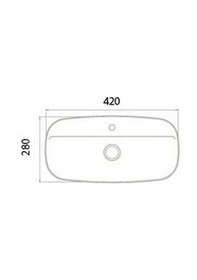 Resim Turkuaz Seramik Aqua 42 x 28 CM Tezgah Üstü Çanak Lavabo 