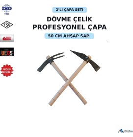 Resim Apeksal 2’li Çapa Seti - Dövme Çelik Bahçe Çapası 50 cm Ahşap Saplı Hobi Bahçesi & Sera 