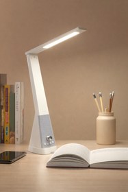 Resim Jopus Şarjlı LED Masa Lambası, 3 Renkli Işık, Telefon Standlı, Bluetooth Hoparlörlü Çocuk Ders Lambası 