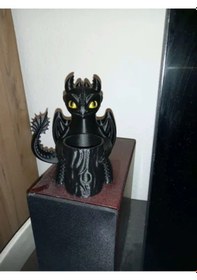 Resim Ejderha Figürlü Kalemlik Dekoratif Masa Üstü Düzenleyici 