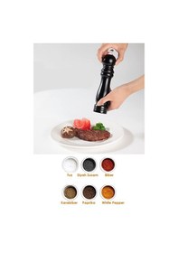 Resim Technojet 2li Karabiber Tuz Kahve Baharat Öğütücü Ahşap Manuel El 