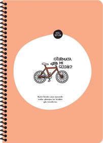 Resim Hisli Şeyler A4 Çizgili Spiralli Stickerli Defter Oturmaya Mı Geldik 