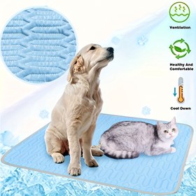 Resim Yazlık Evcil Hayvan Serinletici Mat ve Uyku Yatağı - Ter Emici Yüzey - Küçük, Orta ve Büyük Kediler ile Köpekler için Uygun 