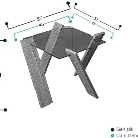 Resim Roman Cam Yan Sehpa Açık Meşe 
