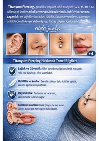 Resim Yüksek Kalite G23 Kalp Noktalı Titanyum 6 X 1.2 MM Labret Piercing Gümüş 