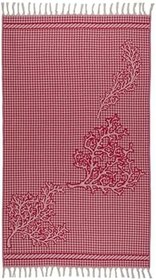 Resim Peştemal Mercan Desen, 90 * 170 Cm Kırmızı 