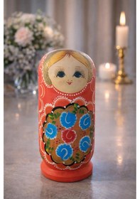 Resim Otantik Matruşka Ahşap Takı Kutusu 26x12 Cm Dekoratif Etnik Takı Saklama & Salon Masa Üstü Obje 26 Cm 