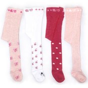 Resim KARYAM SOCKS 4 Lü Karışık Renkli Desenli Bebek Külotlu Çorabı 