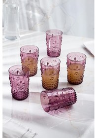 Resim Akrilik Mürdüm Tekli Kısa Bardak & Su Meşrubat Kahve Yanı Bardağı 400 ml ( Cam Değildir) 