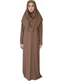 Resim Zehranaz Namaz Elbisesi Koyu Sütlü Kahve Fermuarsız Namaz Elbisesi 