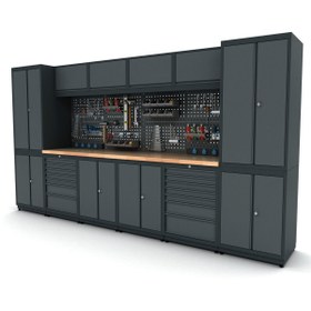 Resim İdeal Ekipman 3.7 Metre Modüler Çalışma Tezgahı İE.36.18.31 