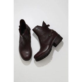 Resim Bueno Shoes Bordo Kahverengi Deri Kadın Topuklu Bot 01WV0901 01WV0901 