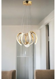 Resim Ey-El Tasarım Modern Sakıt Led Avize 3 Renk Led A+++ Gold 