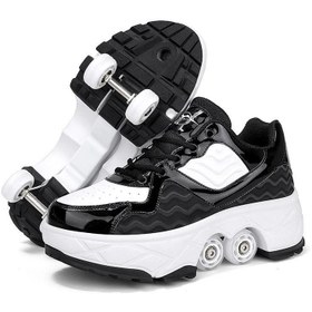 Resim Tekerlekli Ayakkabı Modelleri | Kaykay Ayakkabı | Paten Ayakkabı - Siyah / 