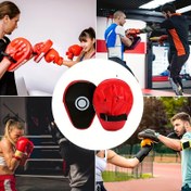 Resim 1 adet Profesyonel Boks Darbe PU Kavisli El Hedefi - Şok Emici Eğitim El Ped - Karate Boks Muay Thai veya Spor için Eğitim Ped'i 