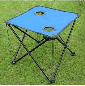 Resim Portatif Katlanır Kumaş Kamp Masası Sehpası Plaj Masası Mavi Renk Mavi 