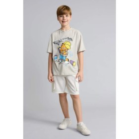 Resim DeFacto Garfield Oversize Bisiklet Yaka Kısa Kollu Tişört Erkek Çocuk H8263A826HS 