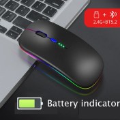 Resim Jingyi Bluetooth 5.0 Kablosuz USB Şarj Edilebilir Rgb Fare Bt5.2 Dizüstü Bilgisayar Pc Macbook Oyun Faresi 2.4 Ghz 1600 Dpı (Yurt Dışından) 