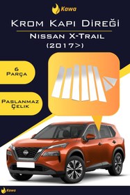 Resim Kawa Nissan X-Trail (2017>) Krom Cam Direği, Kapı Direği, Orta Direk Nikelajı 