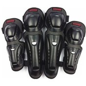 Resim Motorsiklet Diz Ve Dirsek Koruyucu Seti - 4 Parça Güvenlik Ekipmanı Siyah Siyah 