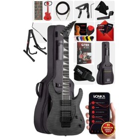 Resim Maxword Grade-st Gray Rosewood Klavye Hh Yüksek Kaliteli Floyde Rose Elektro Gitar 