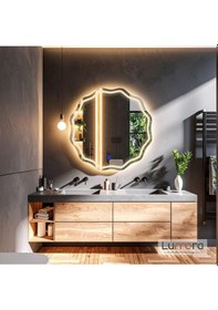 Resim Envara Günışığı Lazer Kumlamalı Lavabo & Banyo Aynası Dokunmatik Sensörlü 90 X 90 