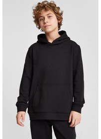 Resim Lescon Çocuk Kapüşonlu Sweatshirt 25s-3267-25n Siyah 