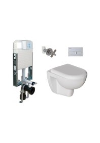 Resim Visam-Akgün Gömme Rezervuar Asma Klozet Seti 5 Parça Tam Set 