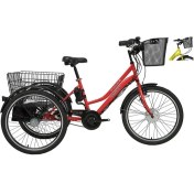 Resim Bisan E-Porter Üç Tekerli Elektrikli Bisiklet 44CM V 24 Jant 3 Vites Sarı Beyaz 