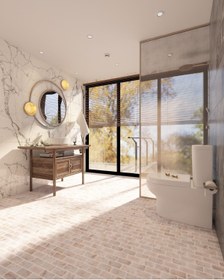 Resim TUQCO Doğaltaş Fileli 5 X 10 Golden Eskitme Mermer Mozaik 