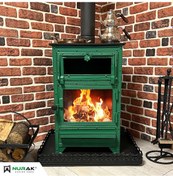 Resim Rizenin Doğasından Yeşil Lüks Fırınlı Şömine 