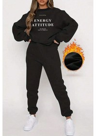 Resim Energy Baskılı Unisex Eşofman Takımı Siyah 