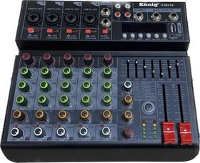 Resim König K-502 Fx Usb/Bluetooth 7 Bant Eq 6 Kanal Deck Mixer 