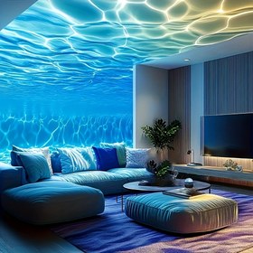 Resim 1 adet USB ile çalışan su dalgası ışığı, RGB3 renkli LED su dalgası lambası, uzaktan kumanda ile, ayarlanabilir, çok renkli aydınlatma, yatak odası, ev sineması, oda dekorasyonu, tatil hediyesi, düğün, kamp için uygun 