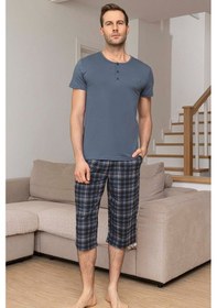 Resim Aydoğan Erkek Civan Modal Bermuda Mavimsi Gri Pijama Takım 0029 Petrol 