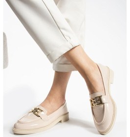 Resim Tegan Kadın Loafer Makosen Casual Toka Detay Günlük Ayakkabı BEJ RUGAN 