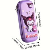 Resim Sanrio Büyük Kapasiteli 3D Siyah Kalem Kutusu - Şık Kırtasiye Çantası Su Geçirmez, Kalemler, Kırtasiye Malzemeleri ve Ödüller için Uygun, Hediye 