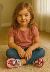 Resim gigigiyim Kız Baskılı Cırtlı Kız Çocuk Panduf 