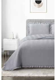 Resim Dubai Elyaf Dolgulu Çift Kişilik 240x260 Cm Yatak Örtüsü Gri Gri 