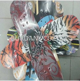 Resim Ahşap Kaykay Metal Akslı Sağlam 4 Teker Kaykay Çok Renkli 