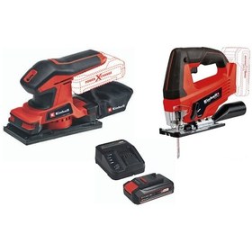 Resim Einhell TC-OS 18/187 Akülü Zımpara + TC-JS 18 Li Akülü Dekupaj + 2.5 Ah Starter Kit 