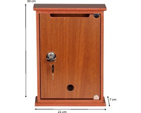 Resim Kilitli Ahşap Posta Kutusu - Ceviz 